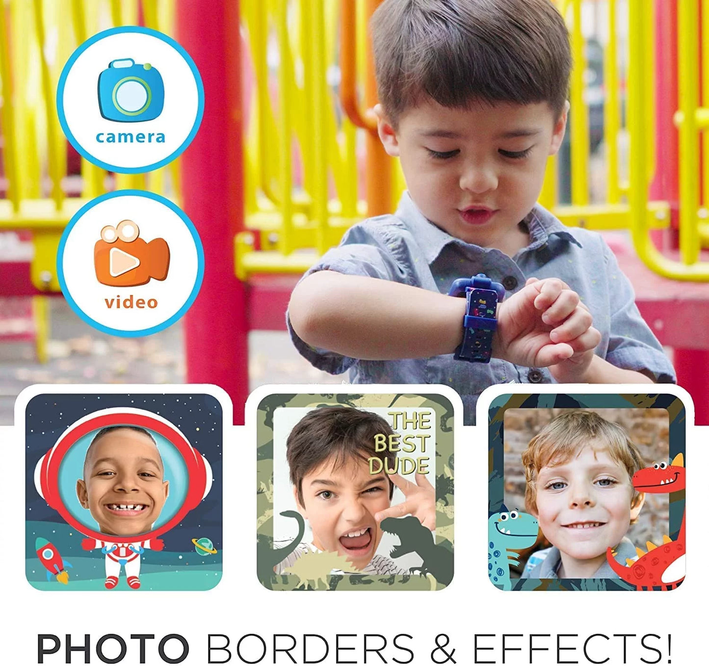 2 Kids Smartwatch - Video Camera Selfies STEM Gift for Kids (Shark Print in Blue)