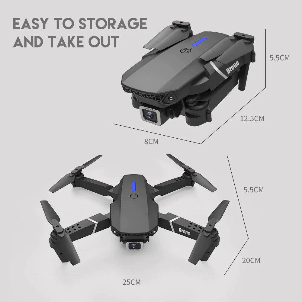 2023 New RC Drone with 4K HD Dual Camera Wifi FPV Foldable Quadcopter +4 Battery