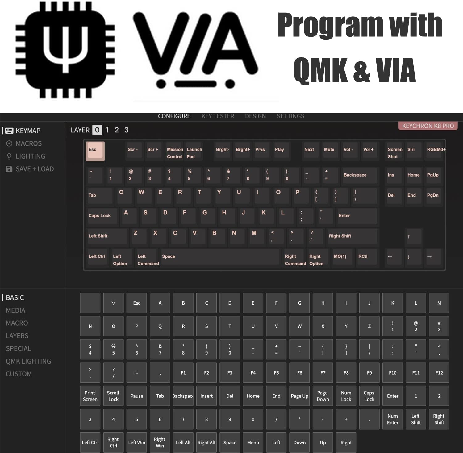 K8 Pro QMK/VIA Wireless Mechanical Keyboard, Hot-Swappable TKL Custom Programmable Macro Wired Keyboard with Gateron G Pro Brown Switch, RGB Backlit, PBT Keycaps for Mac Windows Linux