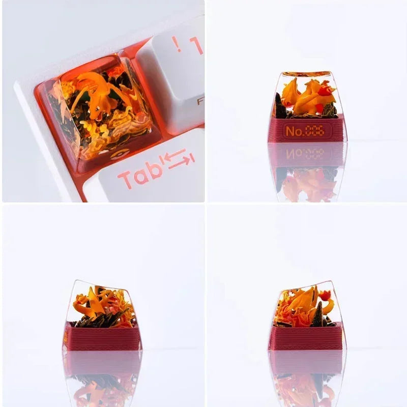 Gengar Pikachu Charizard Eevee Custom Resin Micro Transparent Key Cap Mechanical Creative Single Computer Keyboard Cap