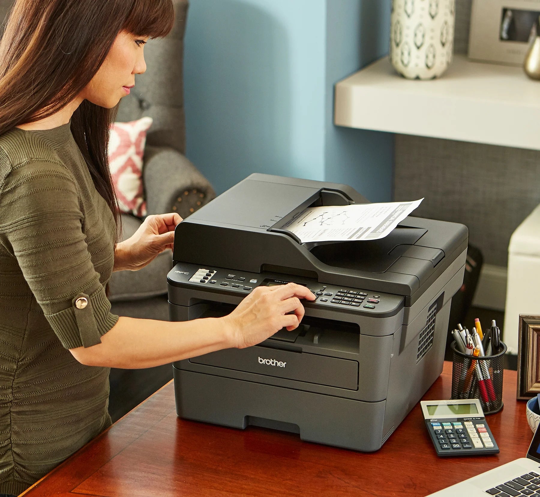 MFC-L2690DW Monochrome Laser All-In-One Printer, Duplex Printing, Wireless Connectivity