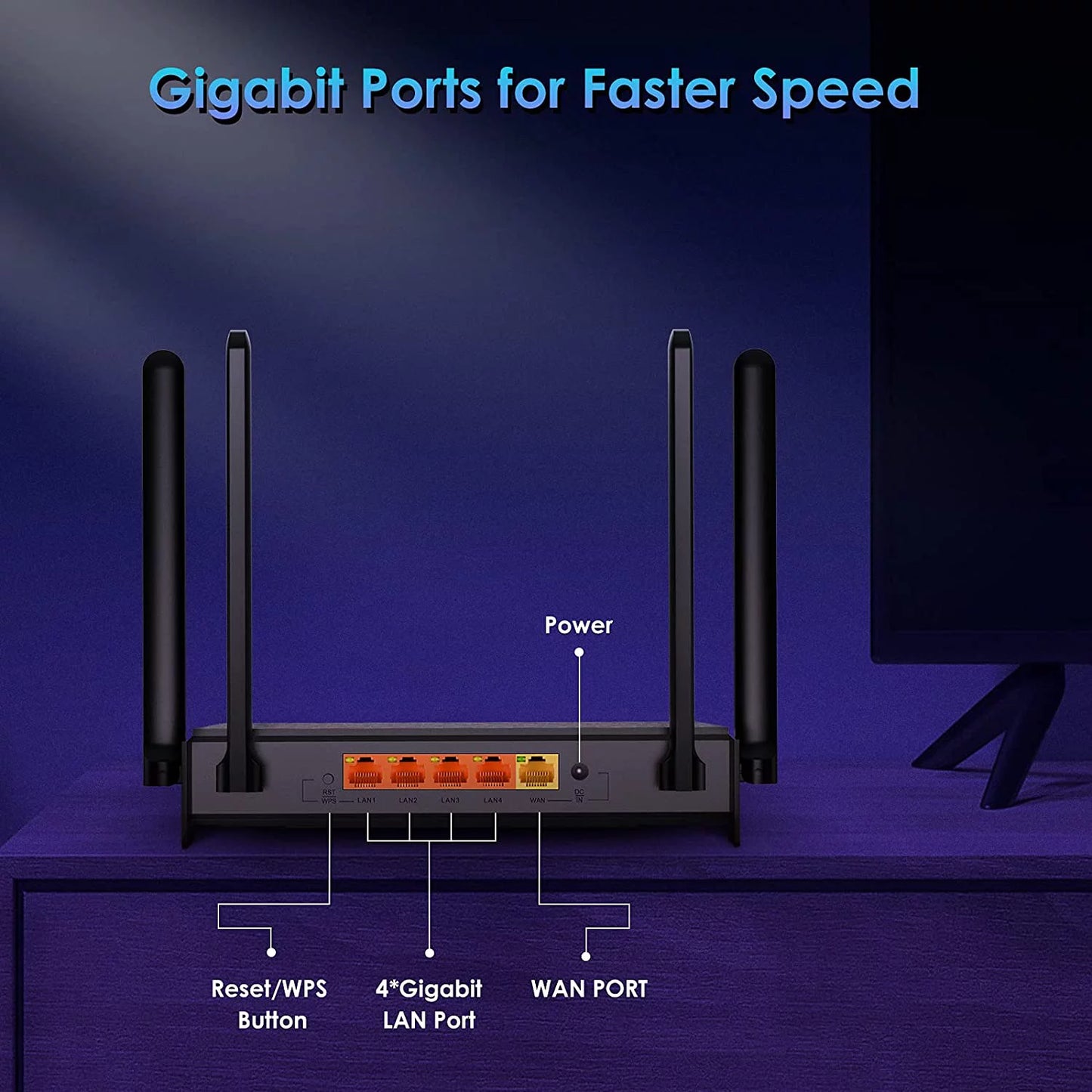 AX1800 Wifi 6 Router - 1.8Gb Routers for Wireless Internet, Gaming Router, Internet Routers, Wifi 6 Router, Wireless Router, OFDMA, MU-MIMO, Gigabit WAN/LAN Ports, WPS, Ipv6, 4K Video Streaming