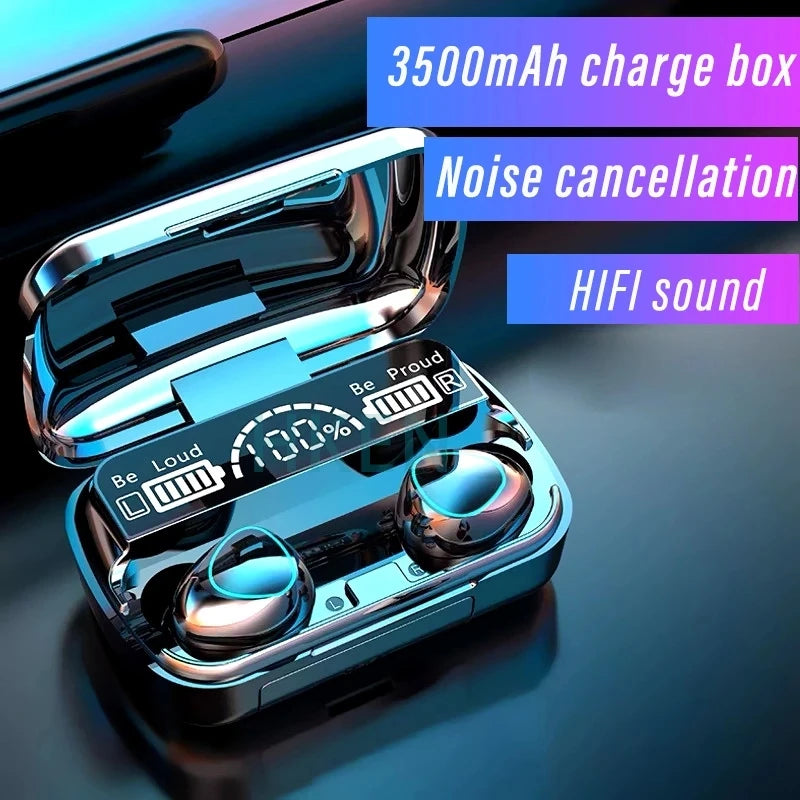 3500Mah TWS Wireless Earphones Bluetooth Noise Canceling Earbuds Stereo Headphones LED Display Sports Headset with Mic