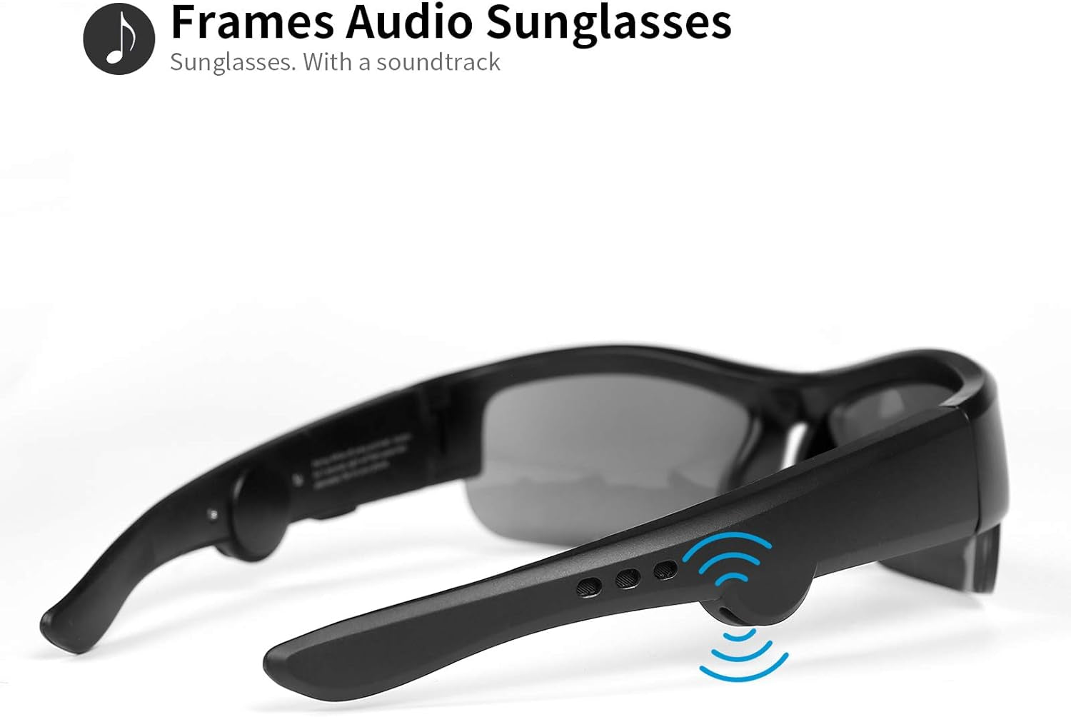 Sports Audio Bluetooth Sunglasses with Open Ear Headphones, Smart Glasses Eyewear with Built-In Mic & Speakers