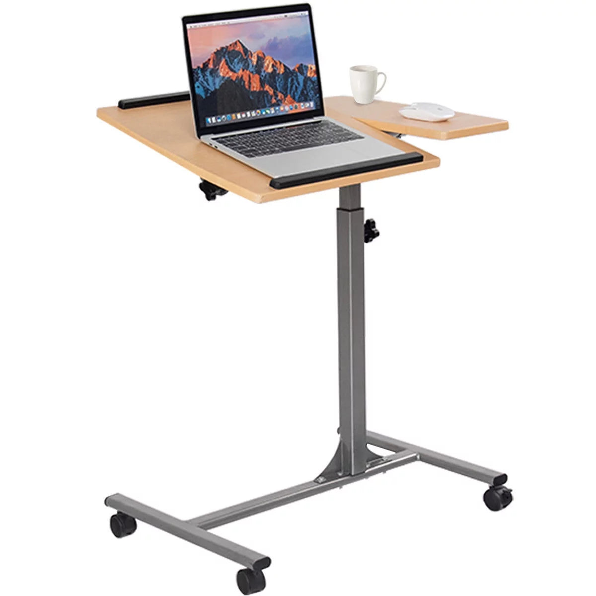 Adjustable Laptop Notebook Desk Table Stand Holder Swivel Home Office Wheels New