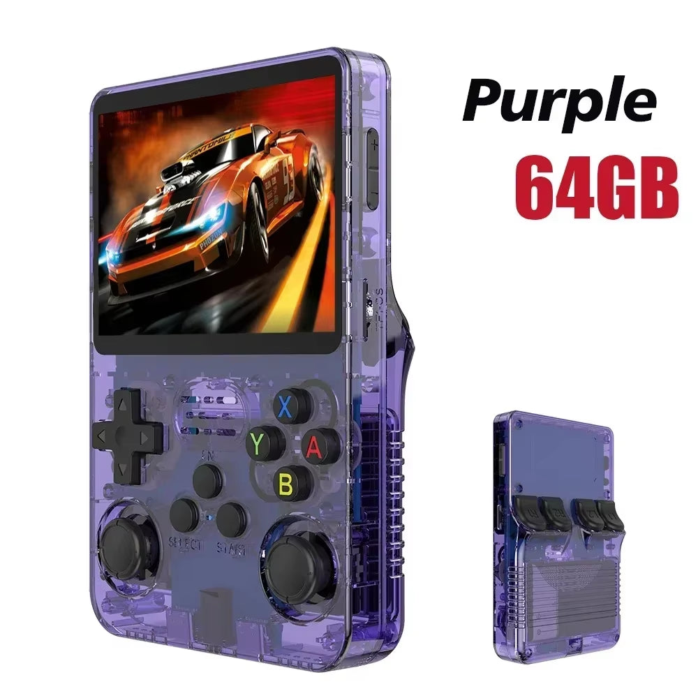 Retro R36S Handheld Game Console - Open Source Linux, 3.5" IPS Screen, 64GB/128GB Games, Portable Gaming on the Go!