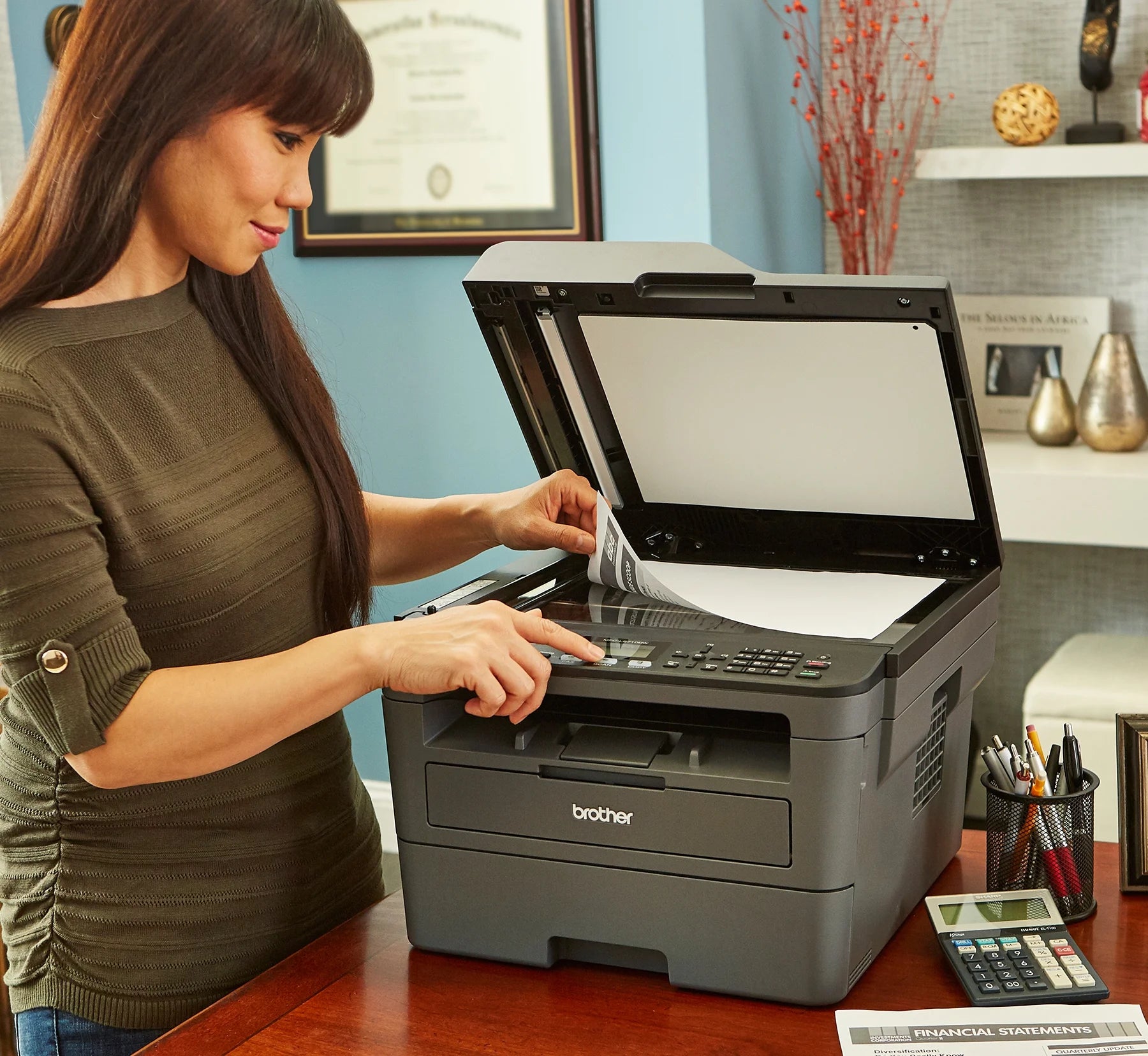 MFC-L2690DW Monochrome Laser All-In-One Printer, Duplex Printing, Wireless Connectivity