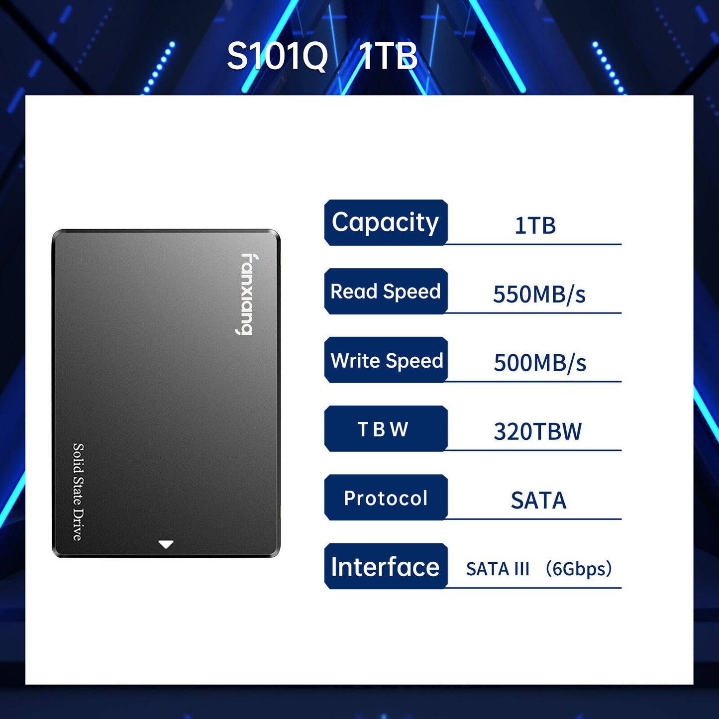 Fanxiang 4TB 2TB 1TB SSD 2.5'' SATA III 560Mb/S Internal Solid State Drive Lot