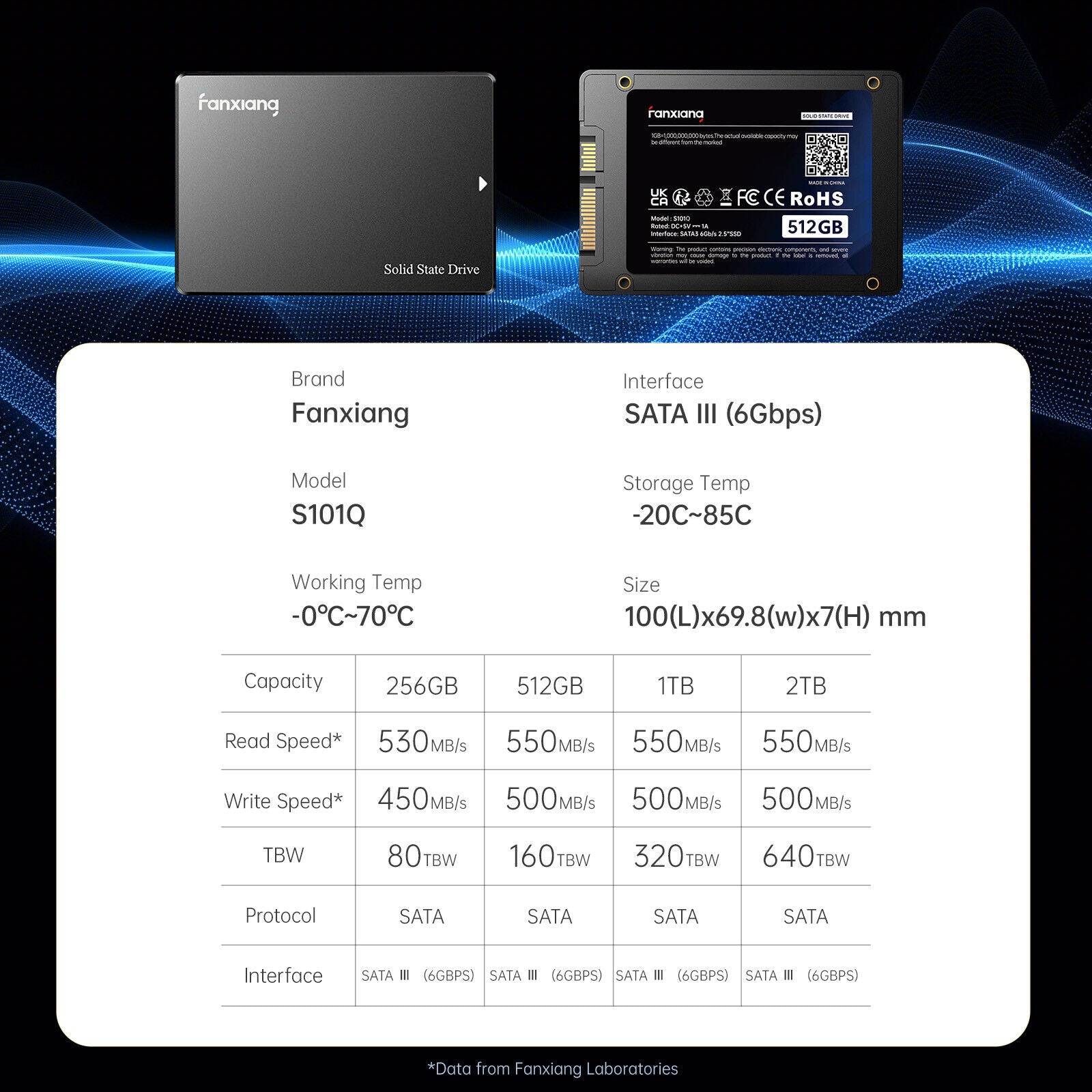 Fanxiang 4TB 2TB 1TB SSD 2.5'' SATA III 560Mb/S Internal Solid State Drive Lot