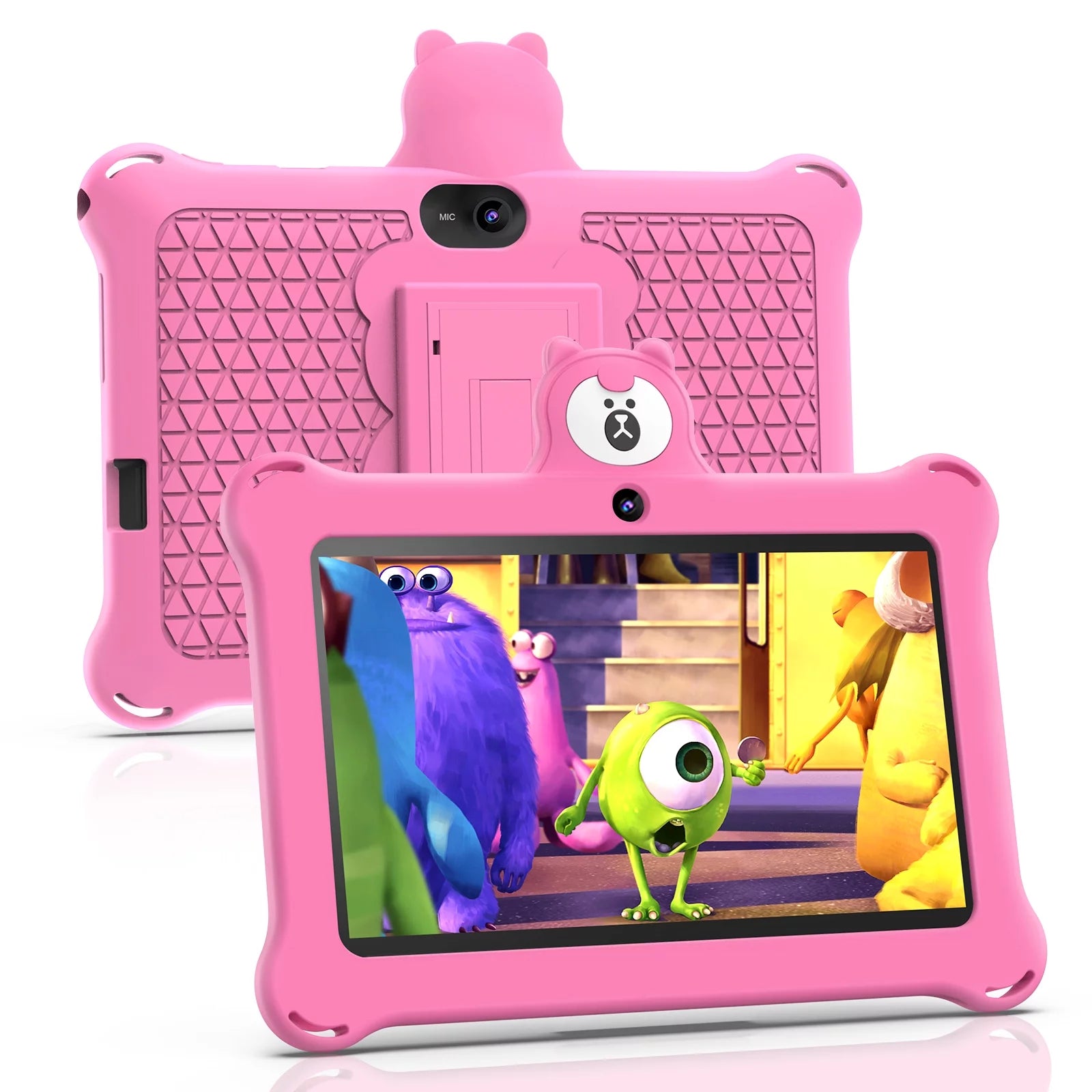 Kids Tablet 7 Inch 32GB Wifi Android Tablet for Kids| Bluetooth | Parental Control | Pre-Installed Learning Tablet Apps for Toddlers Children | with Shockproof Case(Pink)