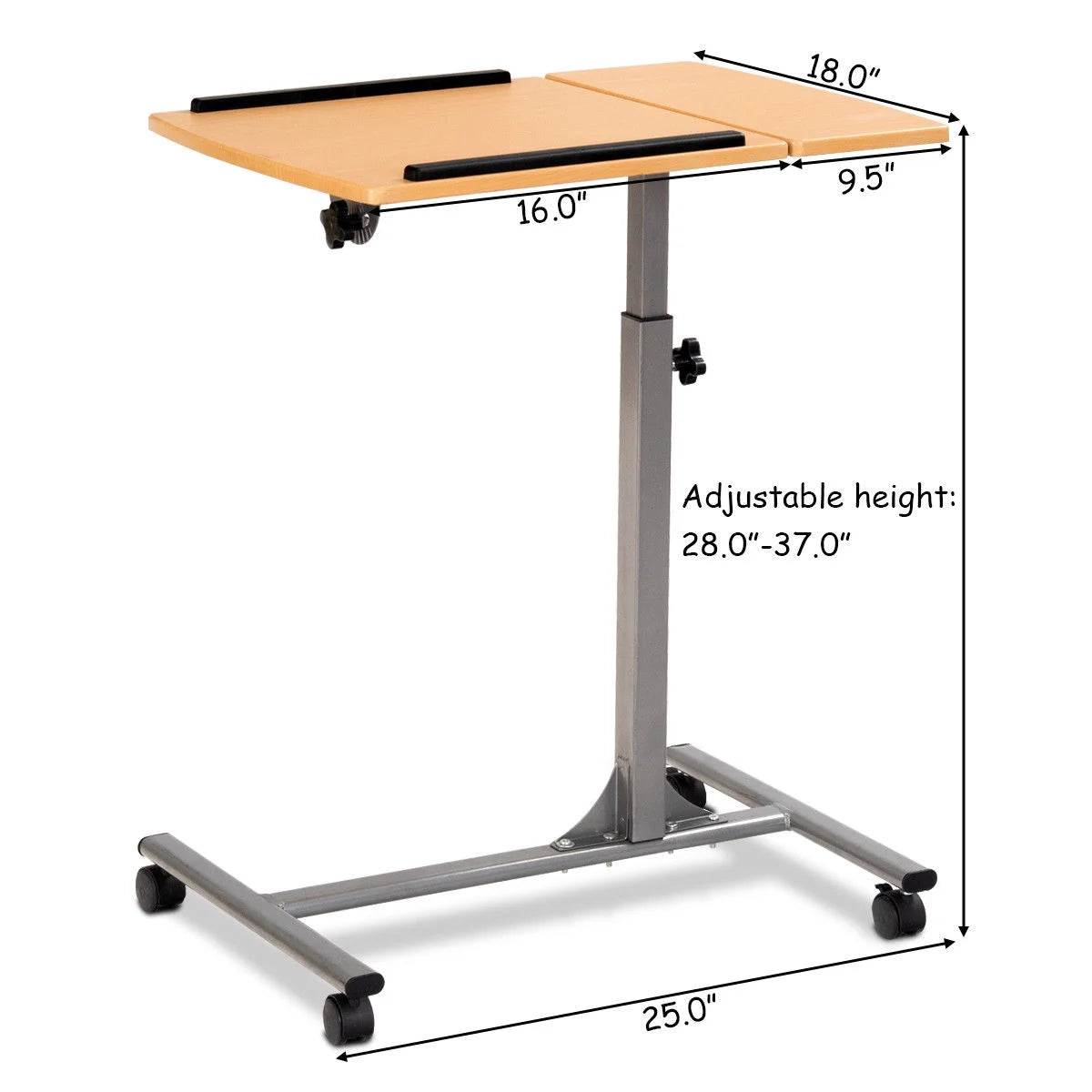 Adjustable Laptop Notebook Desk Table Stand Holder Swivel Home Office Wheels New