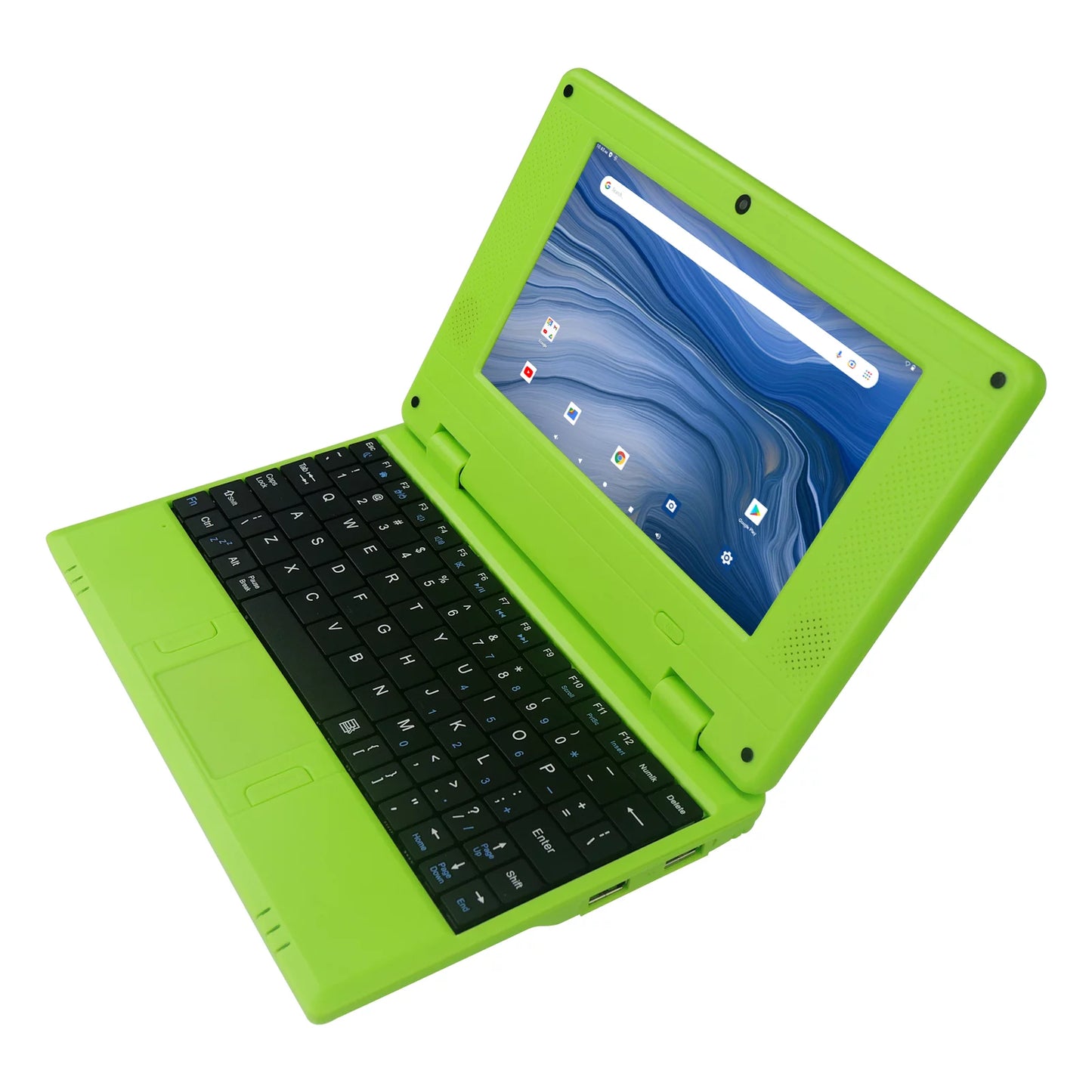 T&C 7" Inch Portable Kids Laptop Computer Powered by Linux-Android 12 Operating System- Green