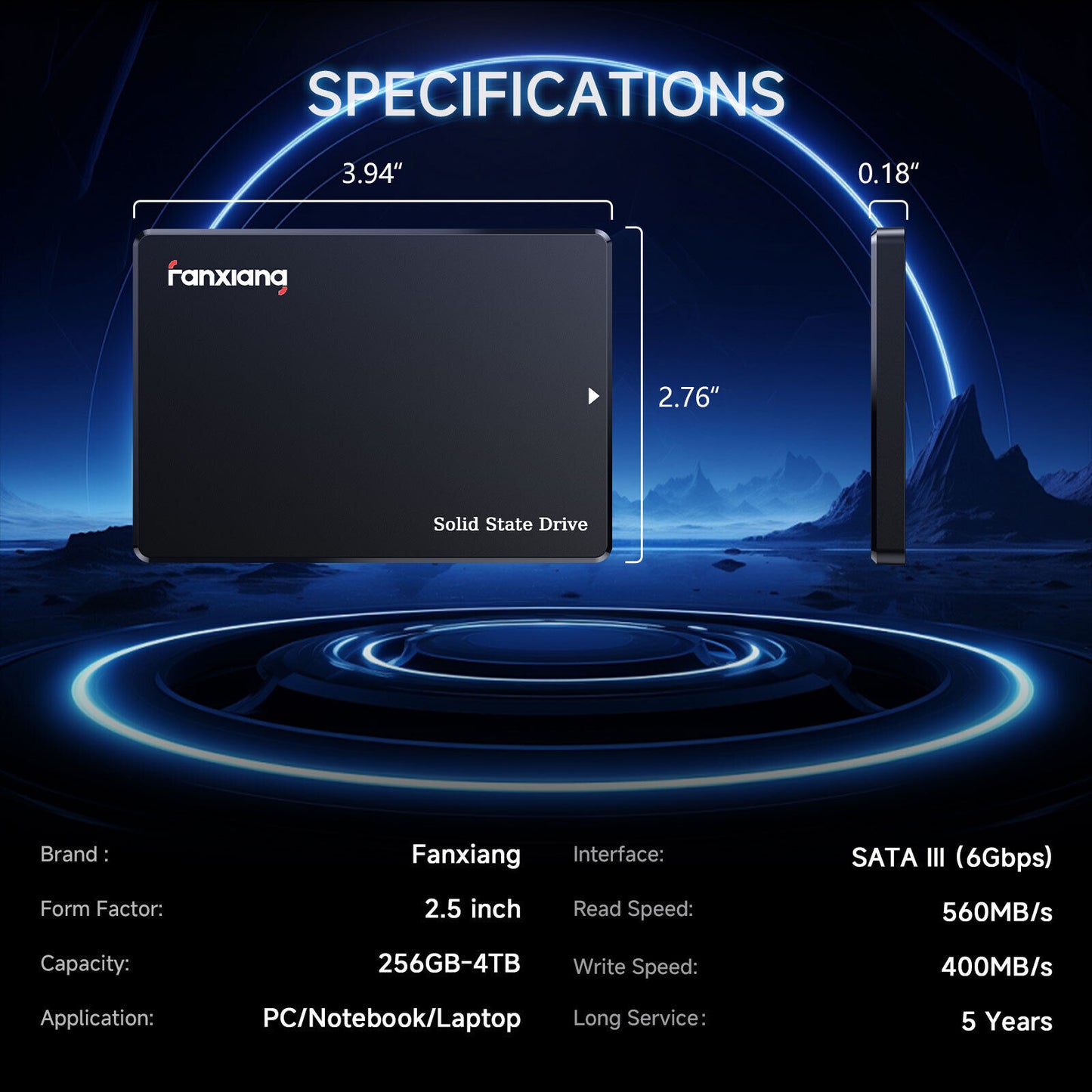 Fanxiang 4TB 2TB 1TB SSD 2.5'' SATA III 560Mb/S Internal Solid State Drive Lot