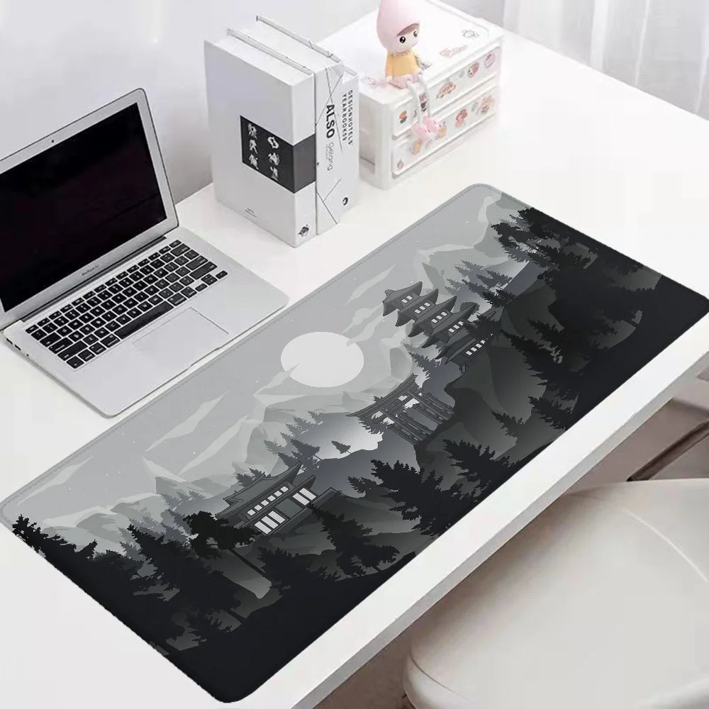 Japanese Style Pc Gaming Accessories Xxl Mouse Pad 900X400 Computer Mat Desktops Mousepad Mats Keyboard Extended Desk Large Diy