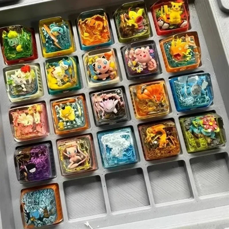 Gengar Pikachu Charizard Eevee Custom Resin Micro Transparent Key Cap Mechanical Creative Single Computer Keyboard Cap