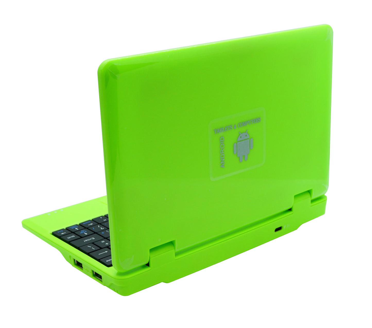 T&C 7" Inch Portable Kids Laptop Computer Powered by Linux-Android 12 Operating System- Green