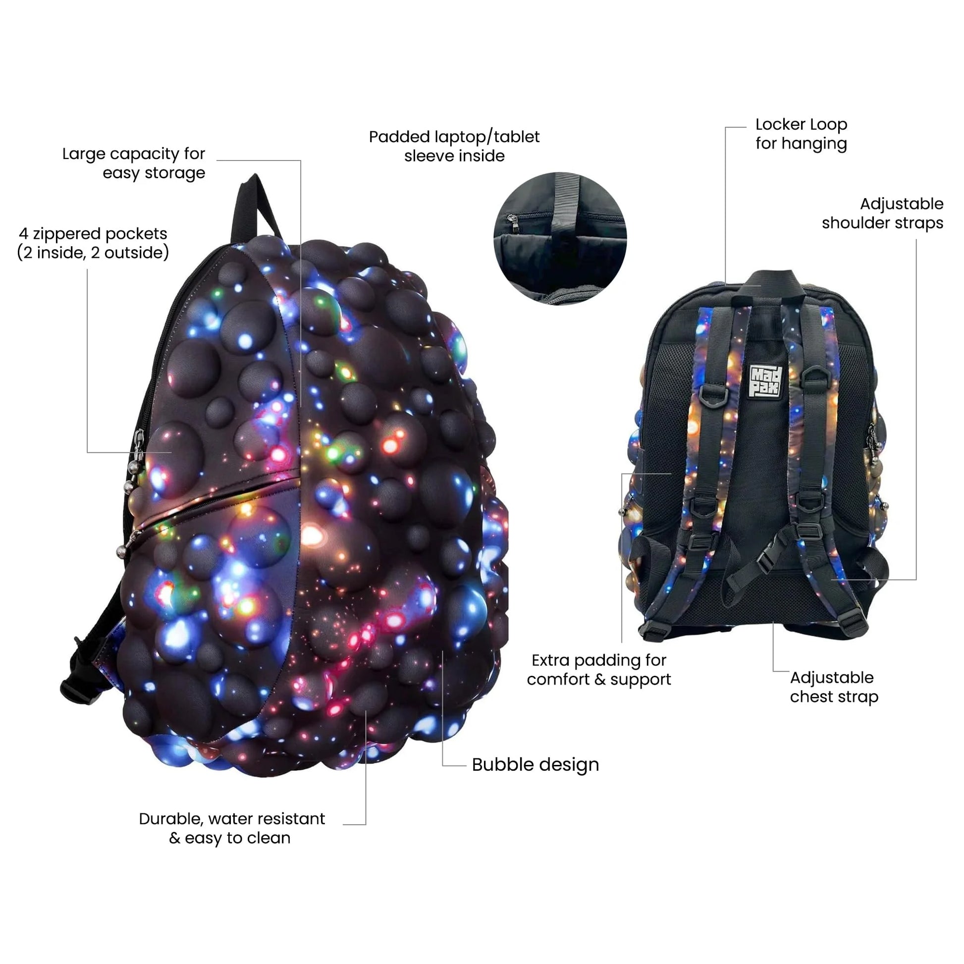 Bubble Warp Speed Ultra Smooth Premium 15" Laptop Stylish Lightweight Backpack Carry on Unisex Casual Travel Commuter Bag for Men & Women