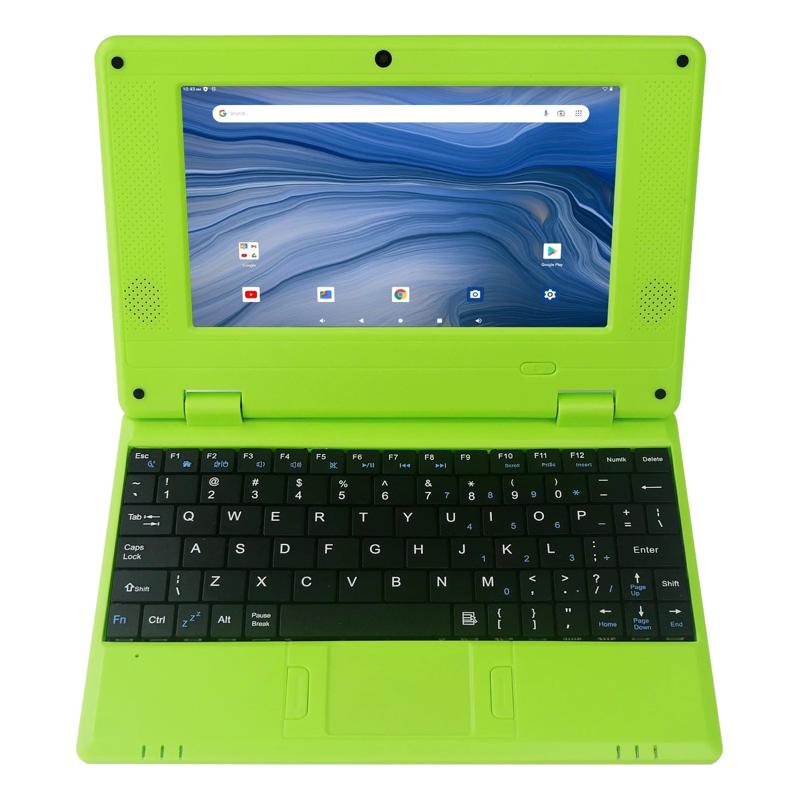 T&C 7" Inch Portable Kids Laptop Computer Powered by Linux-Android 12 Operating System- Green