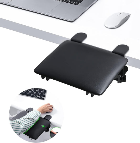 Ergonomic Desk Extender, Computer Arm Rest for Desk, Foldable Arm Support, Leather Elbow Rest Pad for Home and Office, Easy Typing & Pain Relief