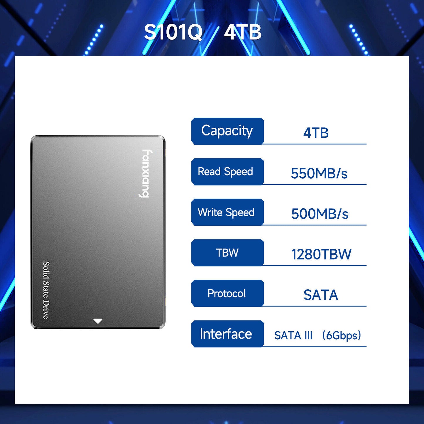 Fanxiang 4TB 2TB 1TB SSD 2.5'' SATA III 560Mb/S Internal Solid State Drive Lot