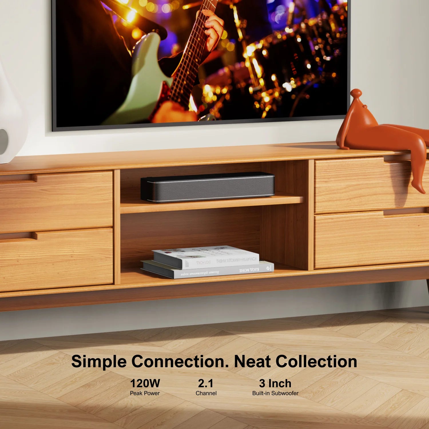 2.1Ch All-In-One Sound Bar for TV with Built-In Subwoofer, Smart APP Control Soundbars, Solo B30