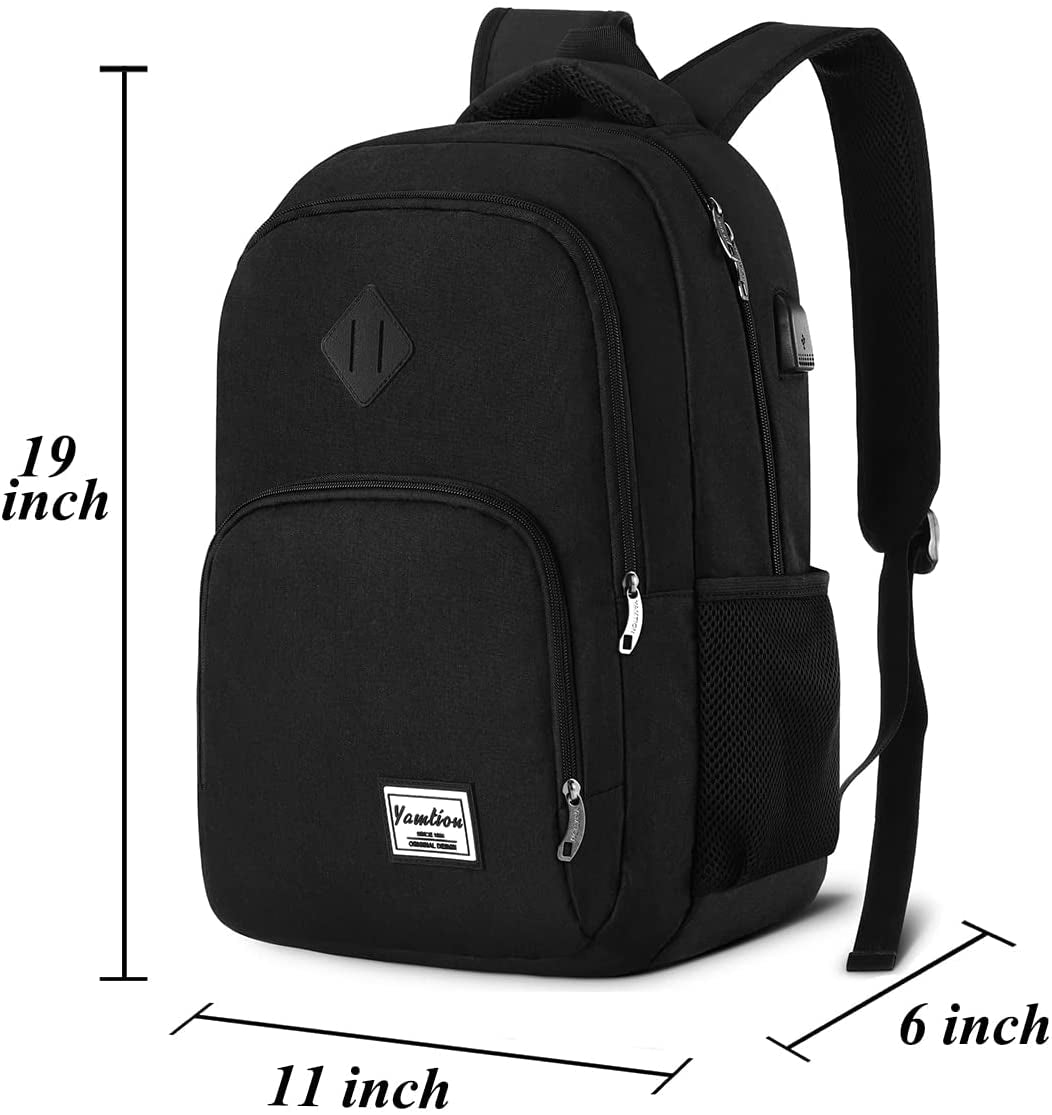 Backpack for Men and Women,School Backpack for Teenager,15.6 Inch Laptop Bookbag with USB Charging Port for Business Work College Travel Trip