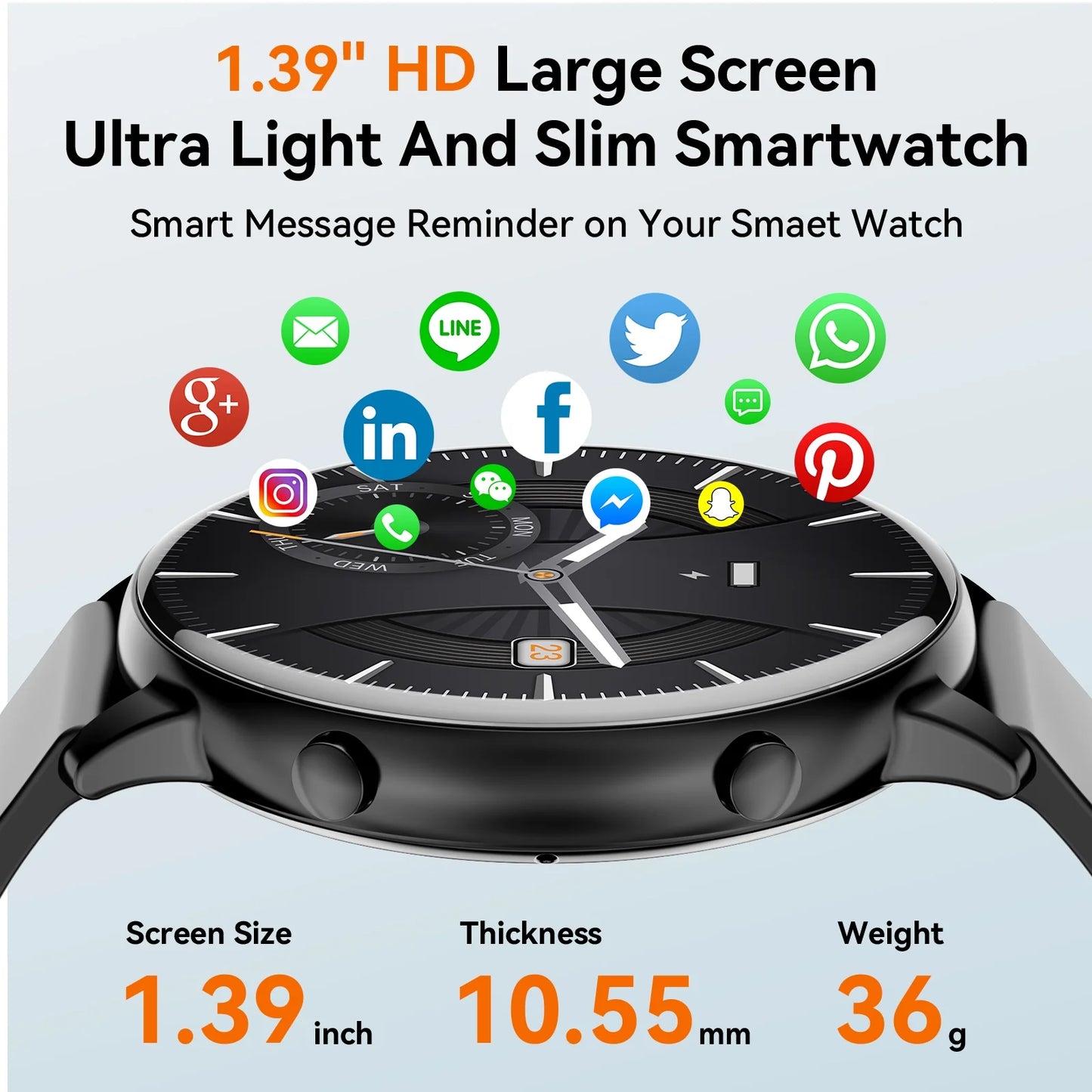 2024 New Men'S Smartwatch, 1.39-Inch Tft Screen, Answering and Making Calls, Multiple Fitness and Exercise Modes, Suitable for Android Ios Phones (Black)